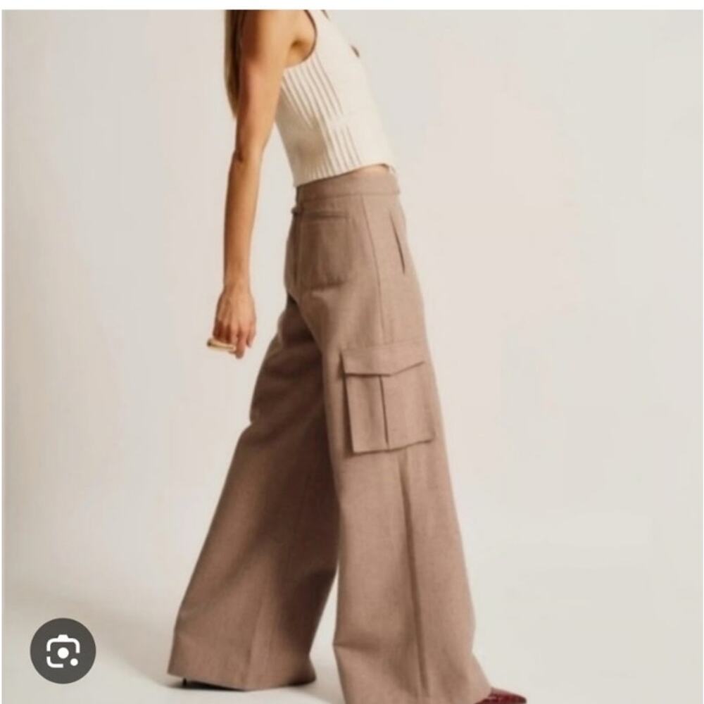 RONNY KOBO TORN BERNEE CARGO WIDE LEG TROUSER, SIZE S